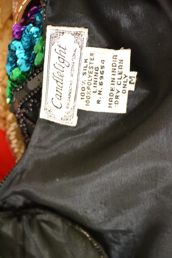 Vintage Black Sequin Jacket Medium 