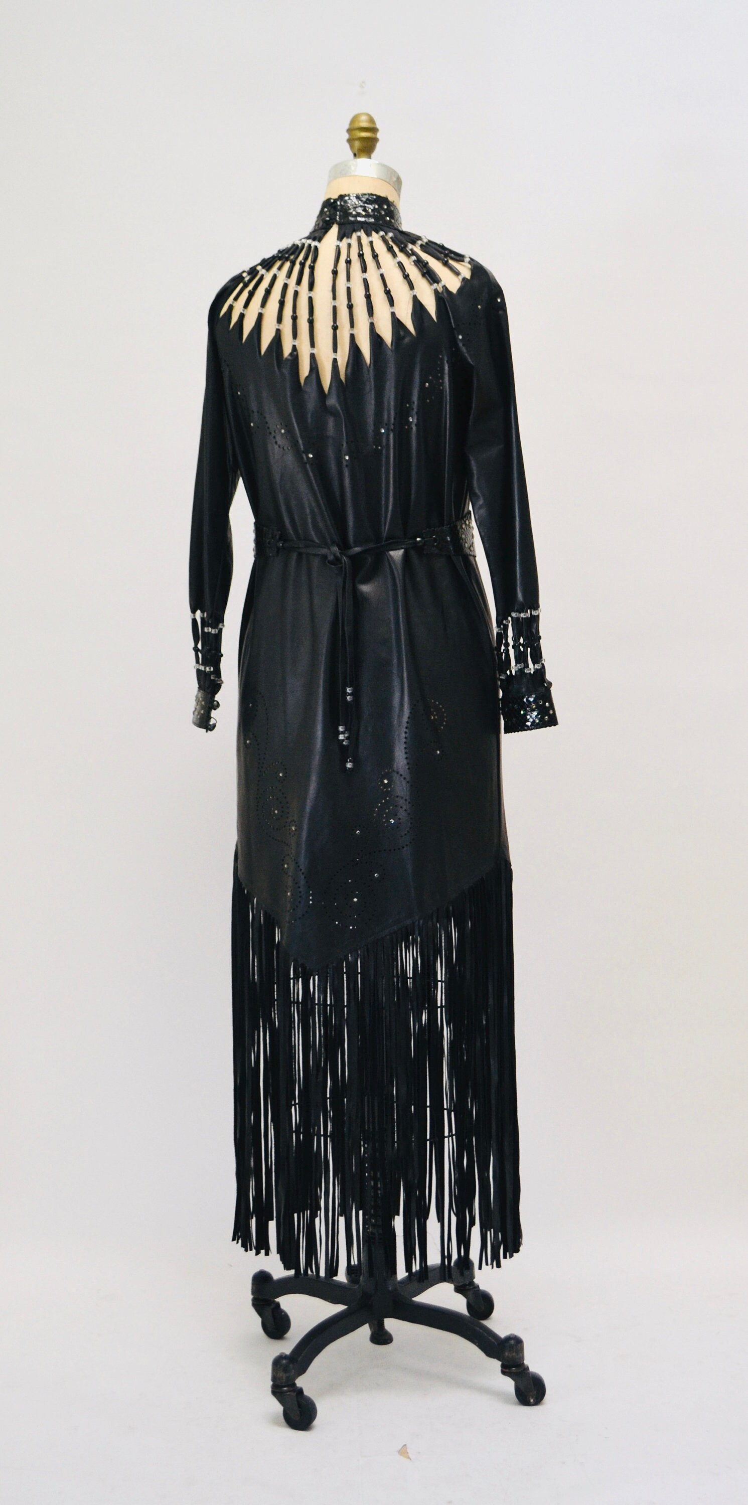 AMAZING ROCKSTAR Vintage Black Leather Fringe Dress AMAZING ROCKSTAR Vintage Black Leather Fringe Dress