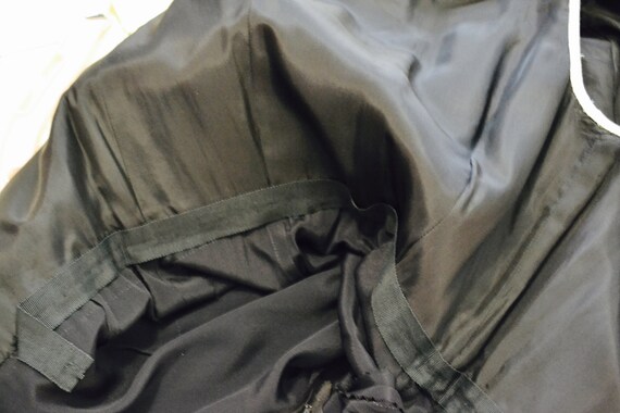 70s Black Maxi Dress Metallic silver Trim long Bl… - image 9