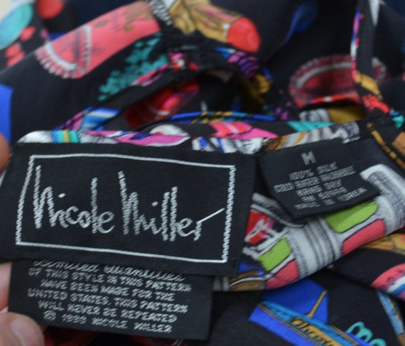 90s Nicole Miller Vintage Silk Tank Top Make UP L… - image 10
