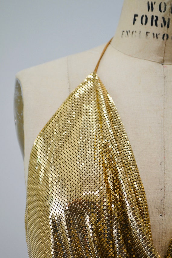 70s 80s Gold Whiting and Davis Vintage Chainmail … - image 6