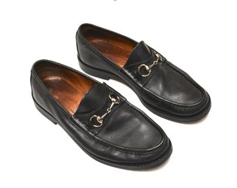 Vintage Mens Gucci Horsebit Black Loafer Dress Shoes Mens 9.5 D Black Leather Loafers Size 9 1/2 Vintage Black Leather Gucci Mens Shoes