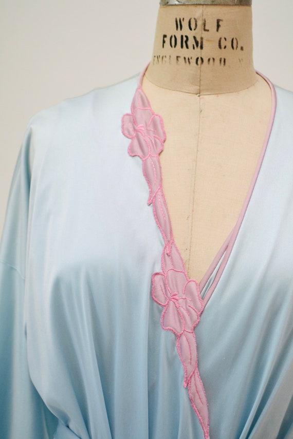 70s 80s Vintage Peignoir Nightgown Robe Vanity Fa… - image 8