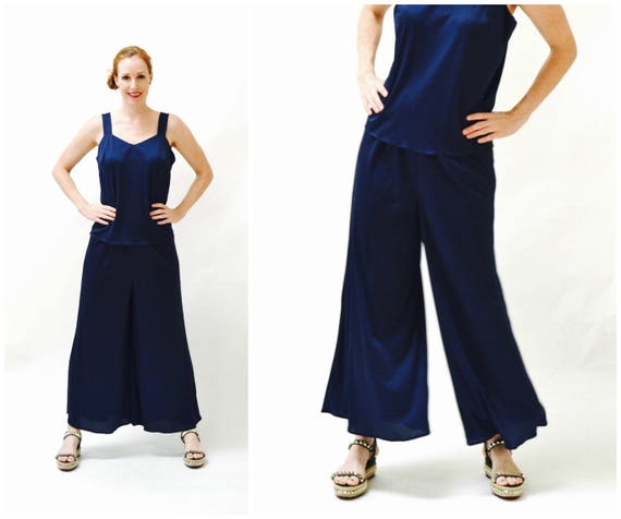 70s Vintage Wide Leg Palazzo Pants and Tank Top C… - image 2