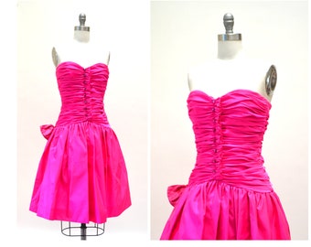 50s Prom Dress Pink Size XXS XS// Vintage 50s Party Dress Pink - Etsy