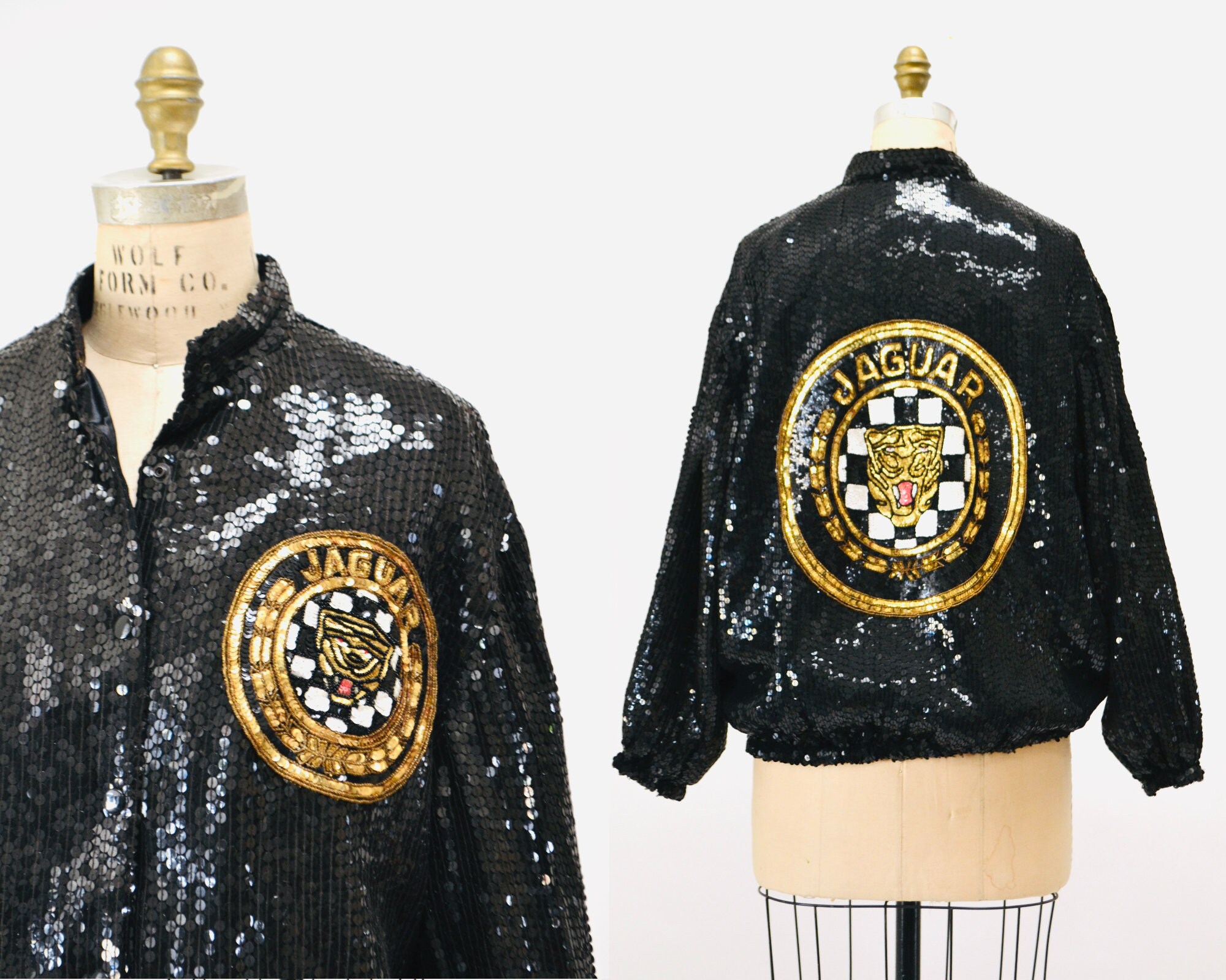 Louis Féraud black sequin evening jacket - L - 1990s second hand vintage