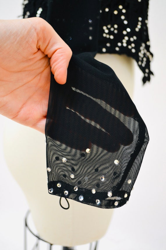 トップス MELT THE LADY sheer cover tops black 品質保証 beads open メルトザレディ lady the Melt tops