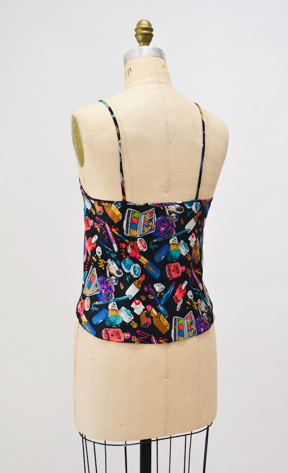 90s Nicole Miller Vintage Silk Tank Top Make UP L… - image 8