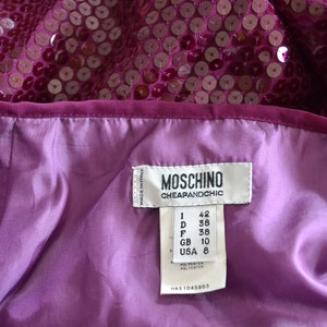 Vintage Sequin Maxi Skirt by Moschino Size Medium// 00s Vintage Moschino Metallic Long Sequin Skirt Purple Size Medium Cheap and Chic image 10