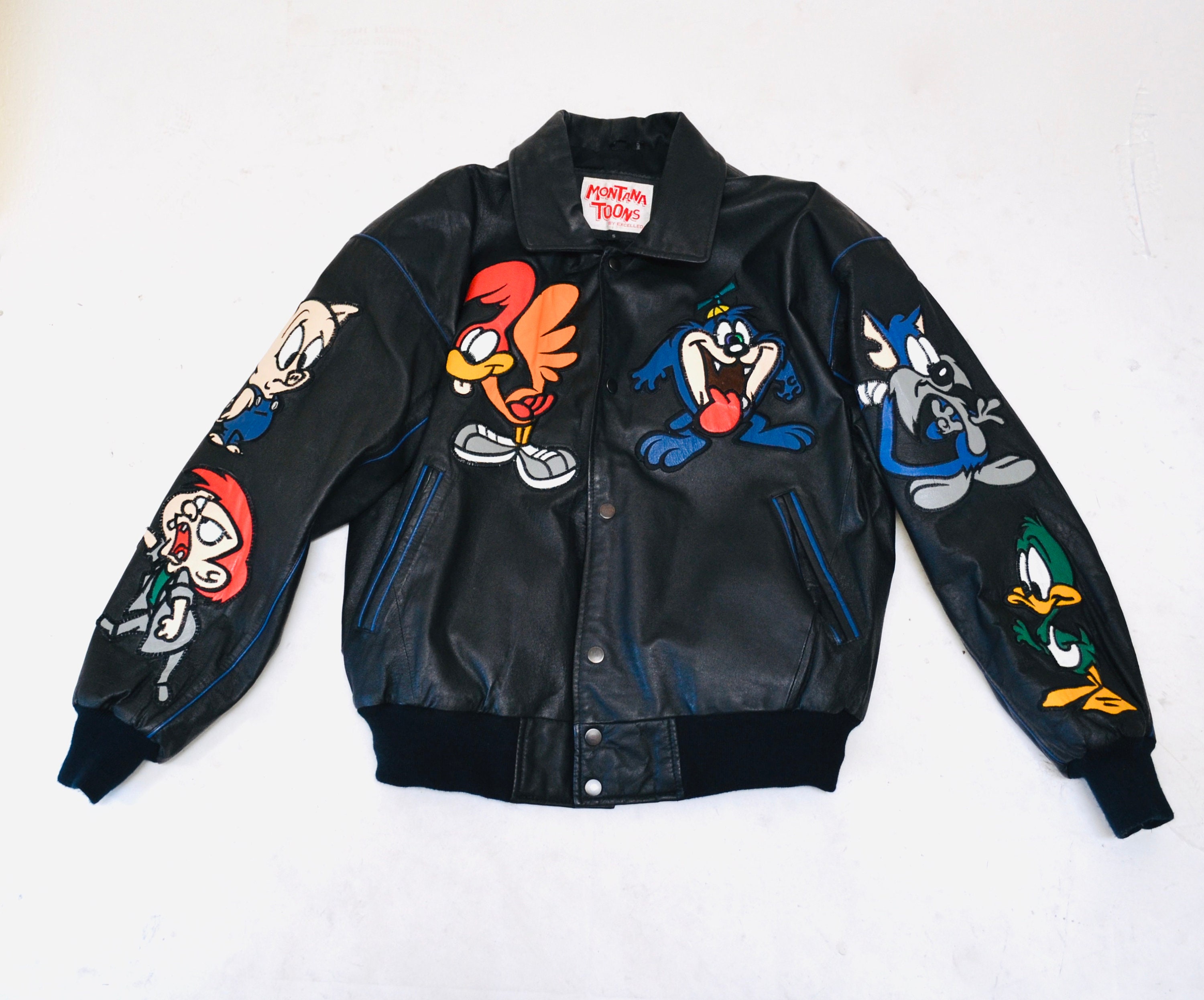 80s 90s Vintage Tiny Toons Adventures Leather Jacket Looney 80s 90s Vintage Tiny Toons Adventures Leather Jacket Looney