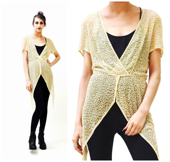 90s Vintage Norma Kamali Designer White Pearl Bea… - image 1