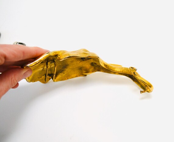 Vintage 80s Gold Elephant Belt 1980s Vintage Gold Elephant Metallic Belt Buckle Vintage  main image 2