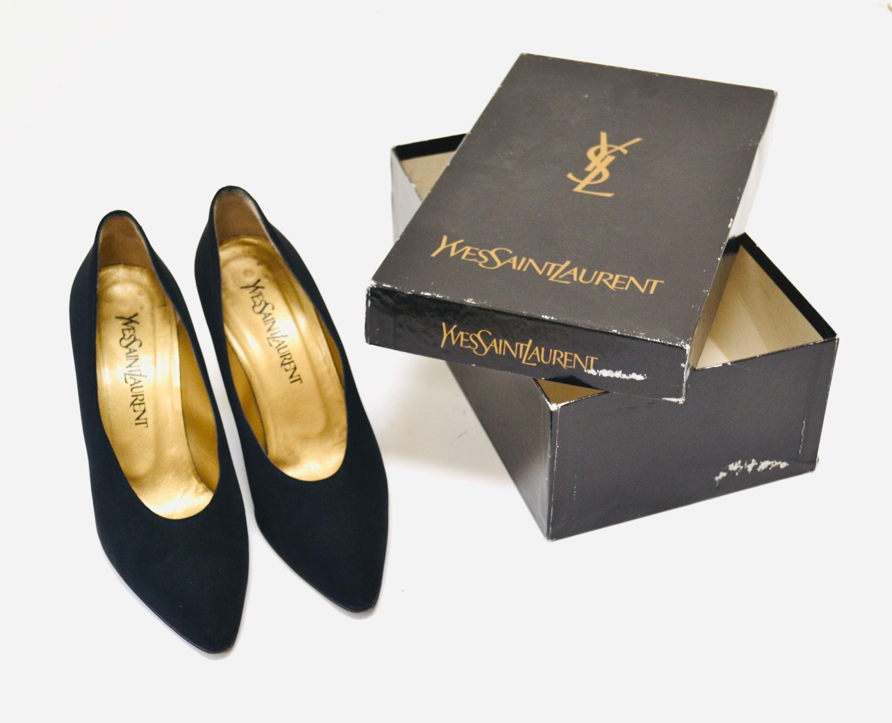 80s Vintage Yves Saint Laurent Paris Black High Heels Size 8 80s Vintage Yves Saint Laurent Paris Black High Heels Size 8