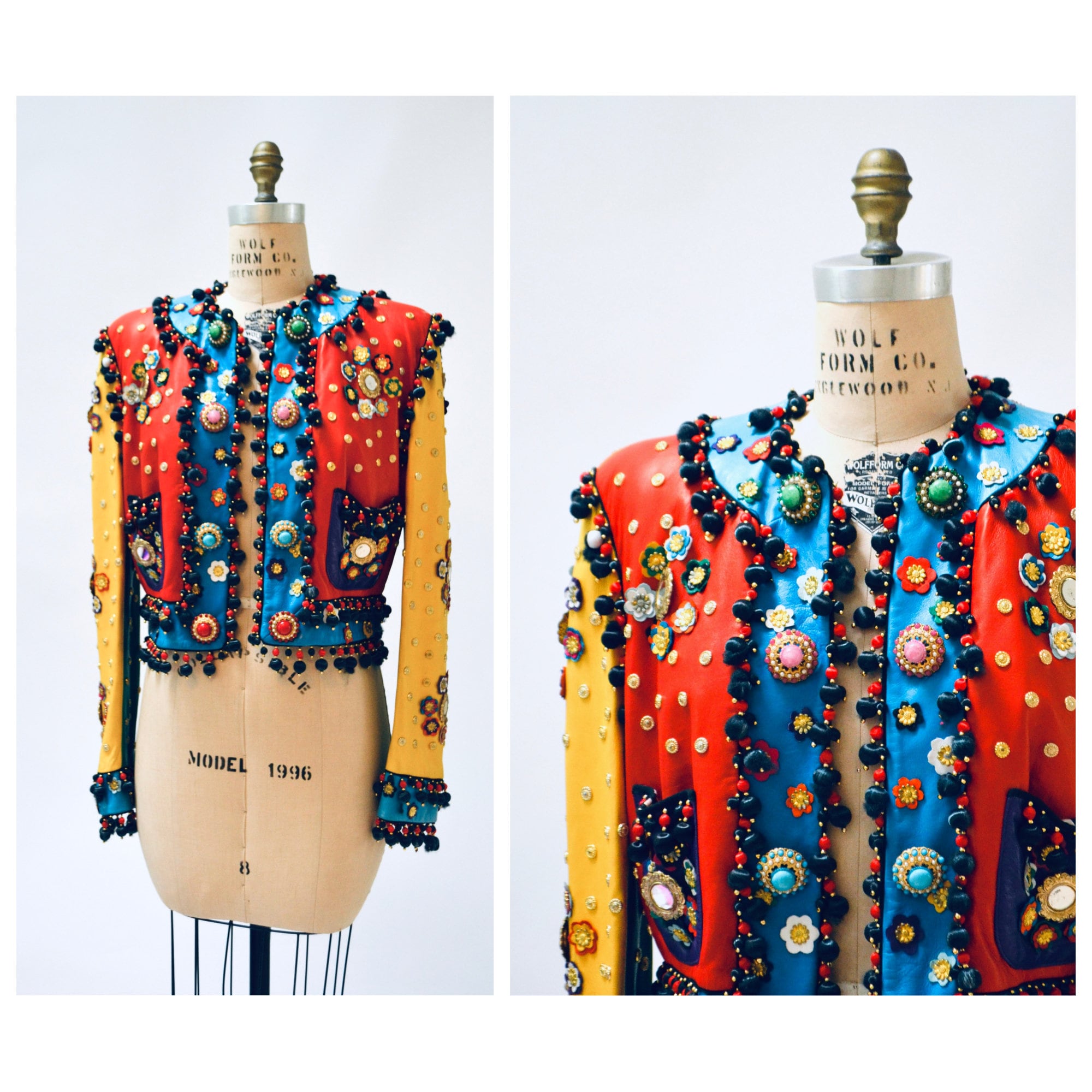MOSCHINOヴィンテージ5731 Vintage 90s Moschino Leather Jacket Gold Metallic 1991