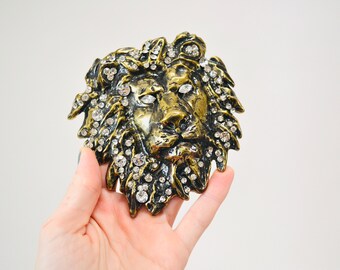 Gold Metal Leopard Figurine Signed Belt Buckle Gold Plated  display picture 2