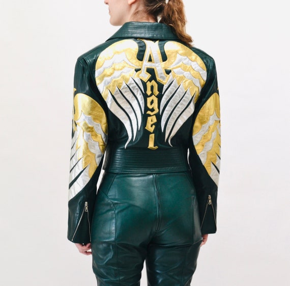 Vintage Leather Motorcycle Jacket and Pants by No… - image 3