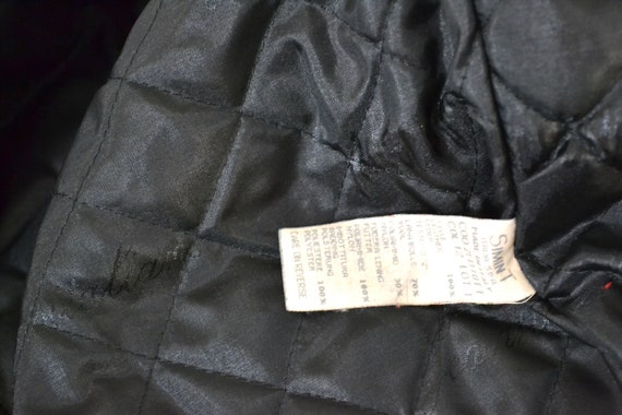 Vintage Moschino Leather Jacket Black Love Peace Heart Red and