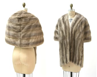Vintage Mink Stole Honey Silver Vintage Fur Stole Cape// Vintage Fur Cape in Silver Blonde Cream Winter Wedding
