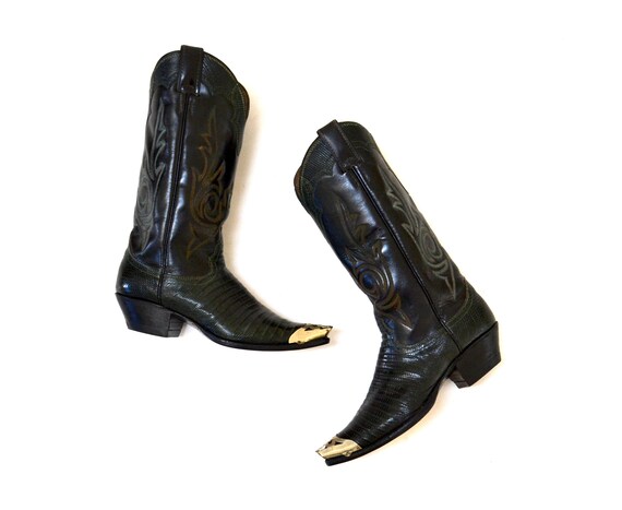 dark green cowboy boots