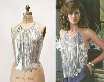 Whiting & Davis Vintage Chainmail Metal Mesh Halter Top 1970's – Foxy  Couture Carmel