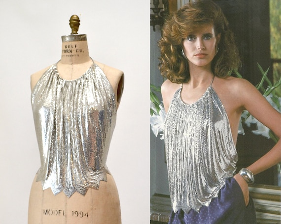 70s 80s Silver Whiting and Davis Vintage Chainmai… - image 1