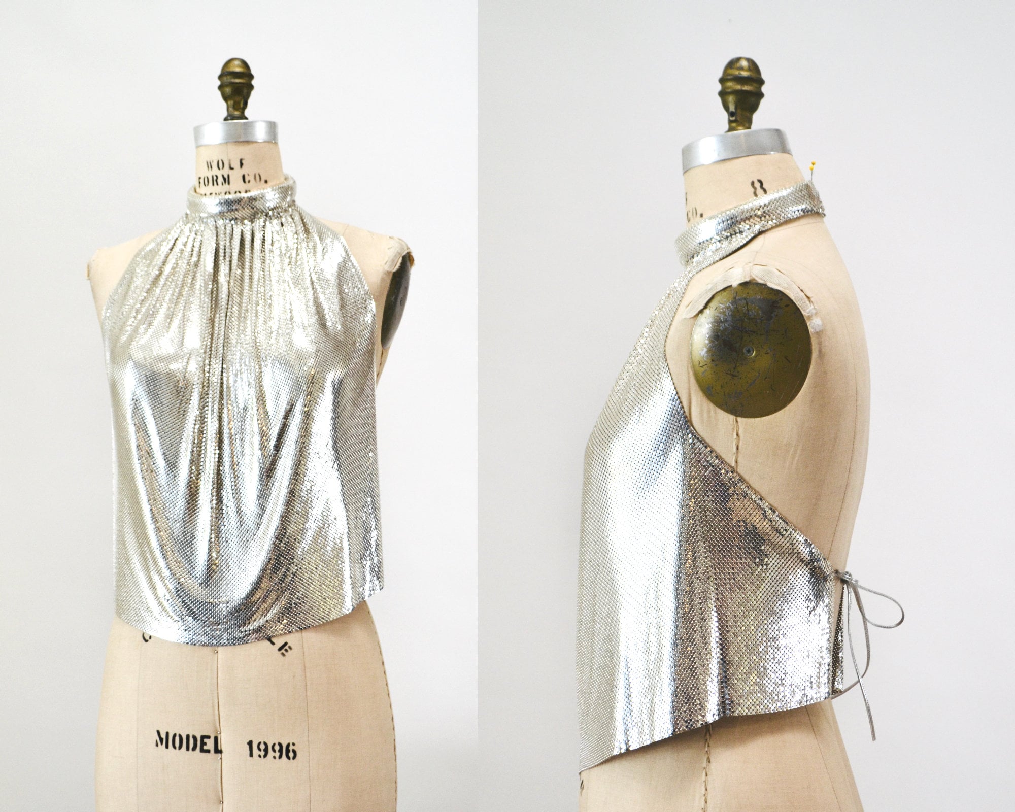 Real Vintage Search Engine 70S 80S Silver Whiting  Davis Vintage Chainmail Mesh Halter Top Metallic Metal Disco By  Ferrara $886.50 AT vintagedancer.com