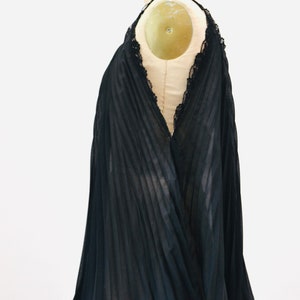 60s 70s Vintage Black Sheer Babydoll Pleated Nightgown Lingerie by Parisian Maid// Black Sheer Lingerie Night gown Black Honeymoon Maternity image 5