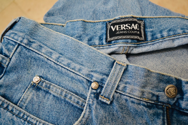 90s Vintage Versace Jeans Couture Jeans Size 36 50 Medium Large 90s Versace Blue Jeans Size 10 12 90s Relaxed Fit Medium Was Jeans Pants image 7