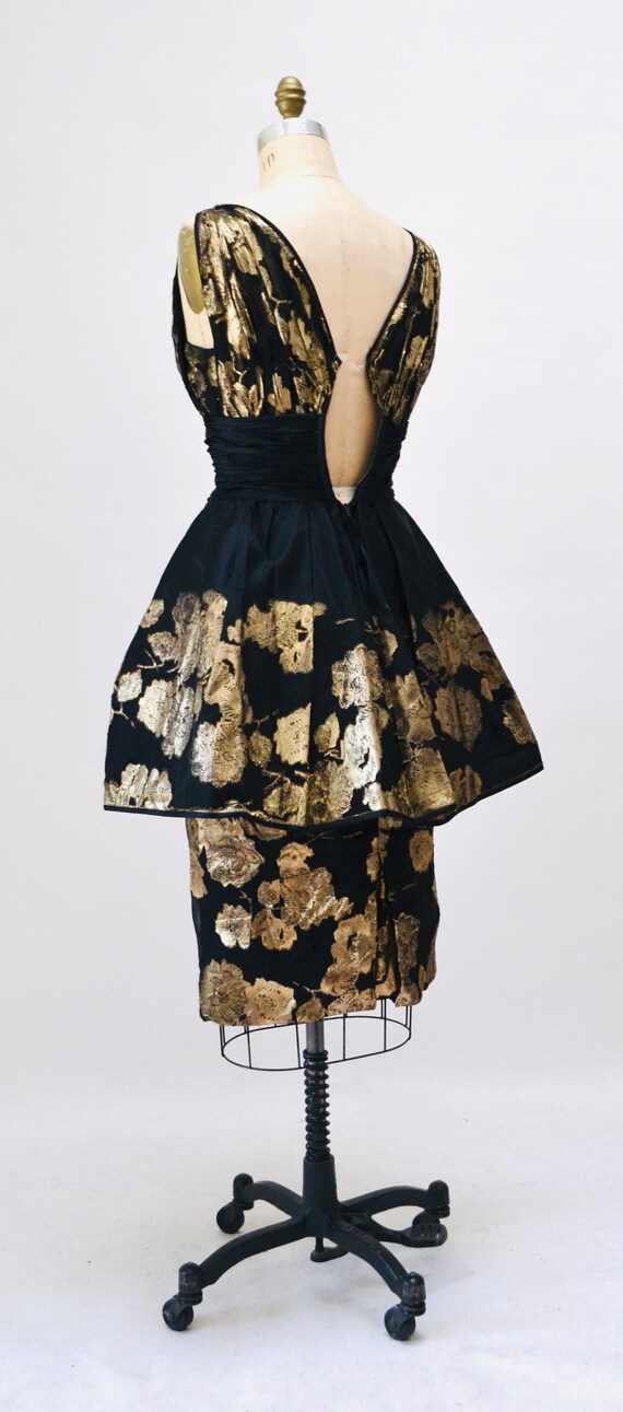 Buy 60s Vintage Black Gold Metallic Lillie Rubin Party Cocktail Dress Small //vintage Black Gold Pin up Party Dress Vintage Designer Party Dress Online in India