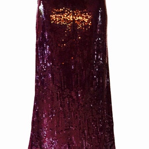 Vintage Sequin Maxi Skirt by Moschino Size Medium// 00s Vintage Moschino Metallic Long Sequin Skirt Purple Size Medium Cheap and Chic image 5