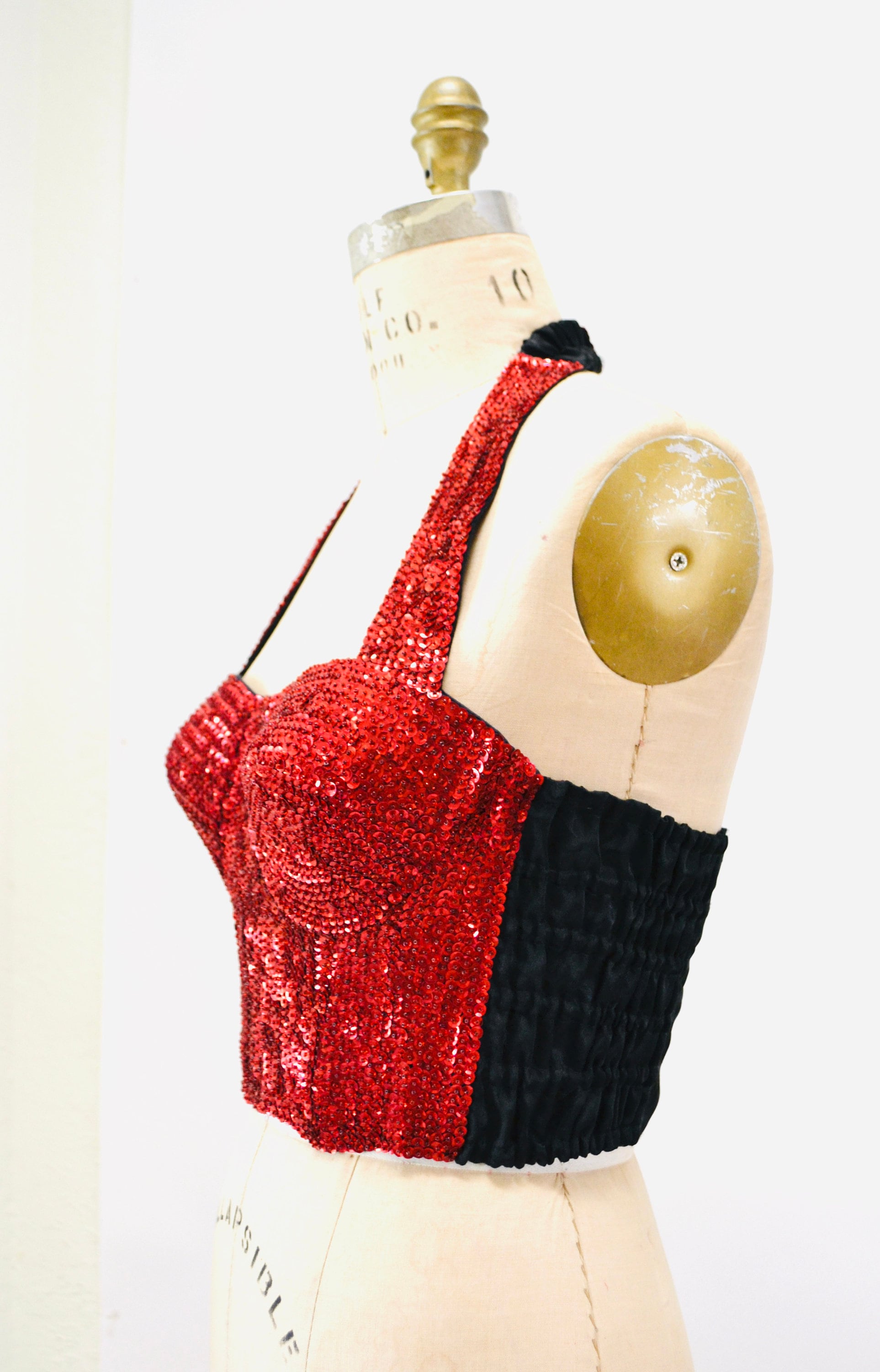 sequin bustier crop top