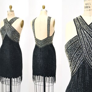 beaded fringe tank dress Beaded Fringe Sleeveless Mermaid Dress by Ladivine CD866 main image 1