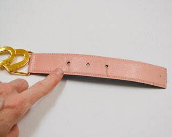 80s 90s Vintage ESCADA Black Pink Heart Belt Metallic Gold  display picture 1
