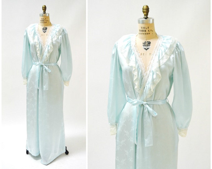 Vintage 80s Dreamy Floral Satin Robe main image 1
