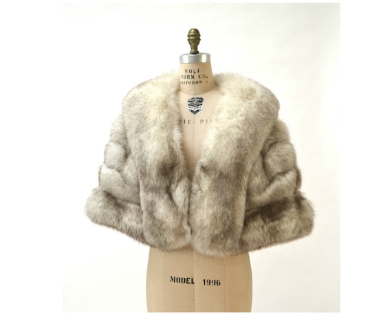 Vintage Cream Fur Cape// Vintage Fur Stole Fox Fu… - image 2