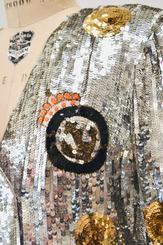 Vintage 90s Sequin Statement Jacket Zebra Look (M)