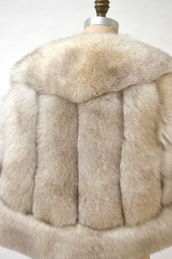 Vintage Cream Fur Cape// Vintage Fur Stole Fox Fu… - image 8