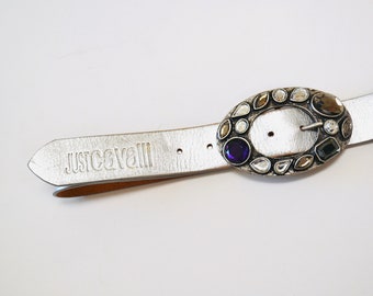 ROBERTO CAVALLI STUDDED LEATHER CLAW BUCKLE BELT | Barhaine