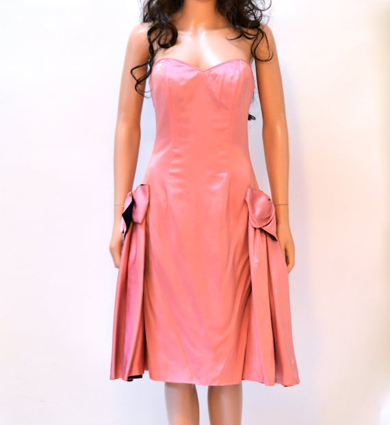 Vintage 80s Prom Dress Pink Size Small// 80s Pink… - image 1