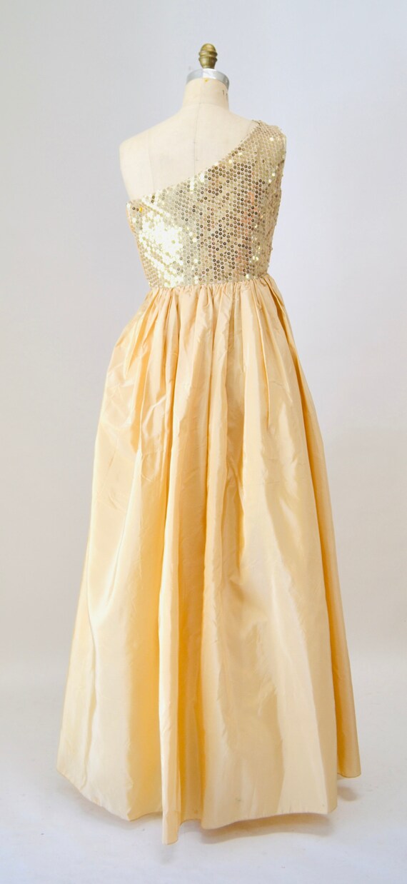 Gold Metallic 80's Prom Dress Size Small by Alyce… - image 9