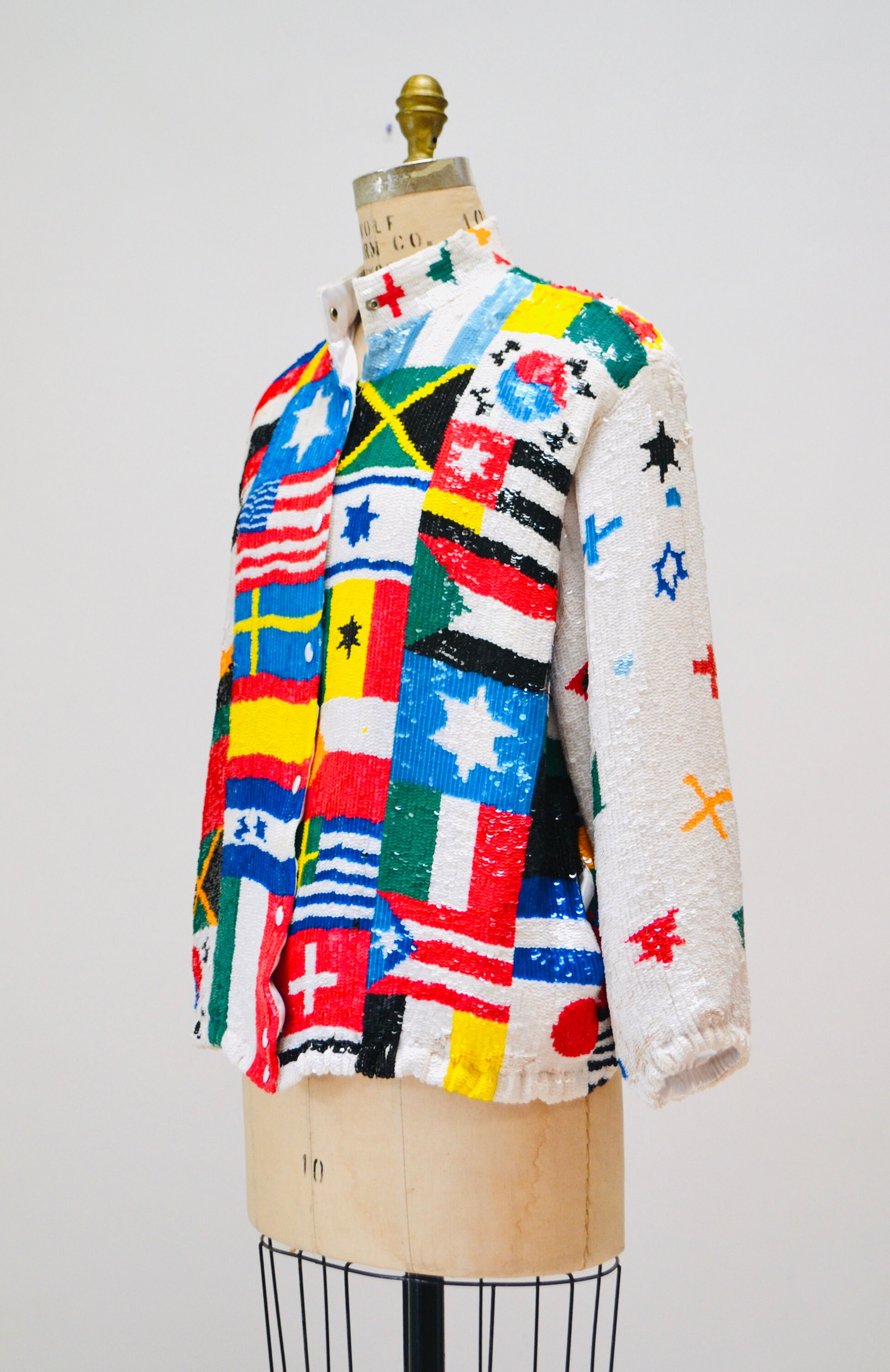 Giacca Blazer Con Paillettes Bandiera Americana – Costume Agent – Unisex Adulto