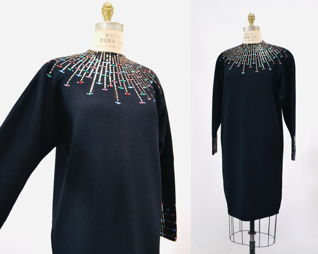 00’s Black Silk Shift Dress by St. John