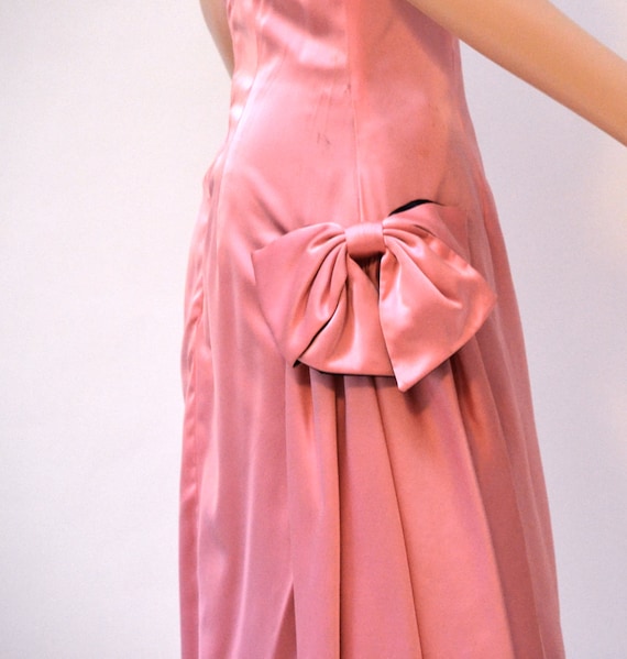 Vintage 80s Prom Dress Pink Size Small// 80s Pink… - image 4