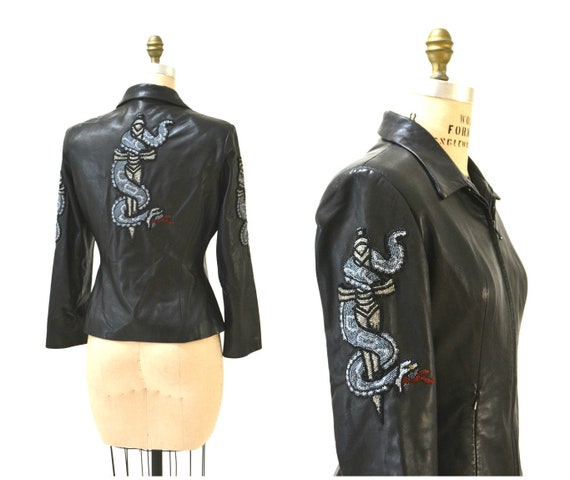 Vintage Black Leather Jacket by North Beach Michae