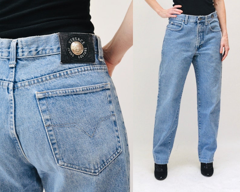 90s Vintage Versace Jeans Couture Jeans Size 36 50 Medium Large 90s Versace Blue Jeans Size 10 12 90s Relaxed Fit Medium Was Jeans Pants image 2
