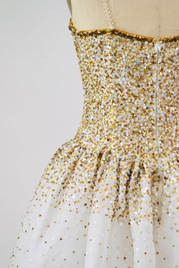 Vintage Off white Silk Sequin Dress Riazee Boutiq… - image 7