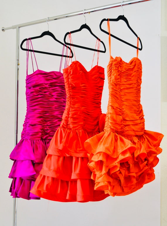 80s ruffle dress sales