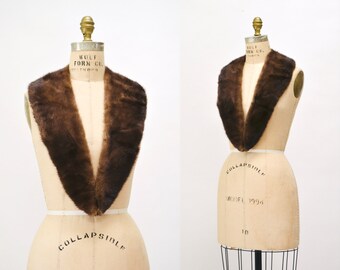 Vintage Honey Brown Fur Collar Mink//  Vintage Fur Collar in Brown Mink Scarf Wrap Brown Soft Fur Collar for Sweater or Jacket