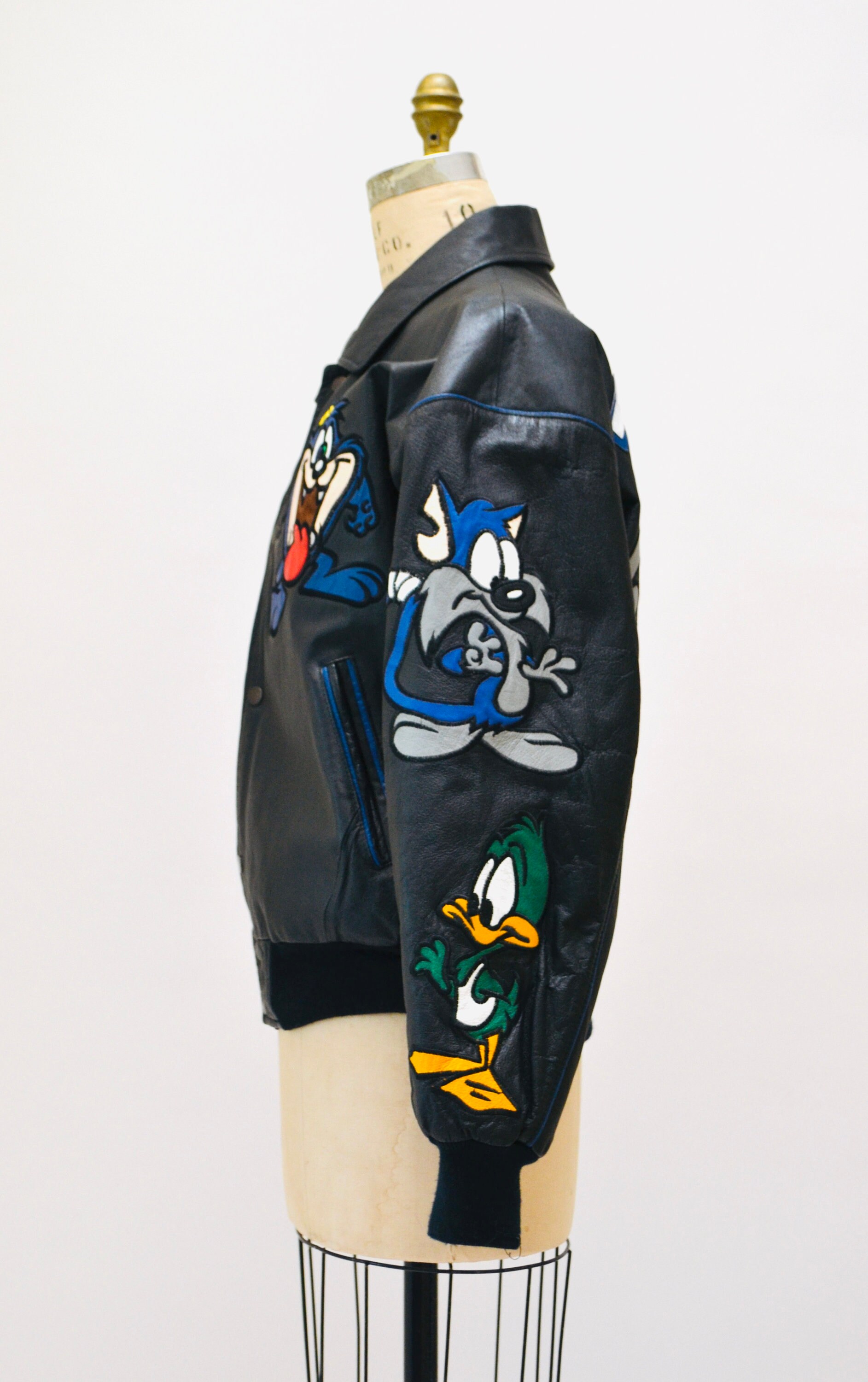 80s 90s Vintage Tiny Toons Adventures Leather Jacket Looney