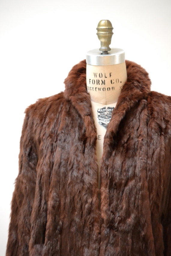Vintage Fur Stole jacket Brown Vintage Fur Cape C… - image 3